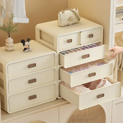 GREENSIDE Underwear, Underpants and Socks Three-in-one Storage Box - Intimate Clothing Compartments Drawer Bra Organization