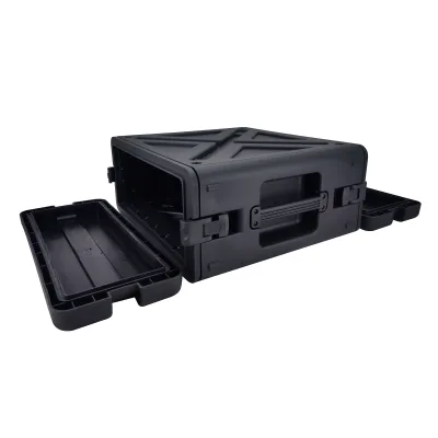 BX PP-XR4U Polypropylene Injection Molded 4U Square Studio Flyer Rack Case OEM/ODM Heavy Duty Protection 19" Rack Mount DJ