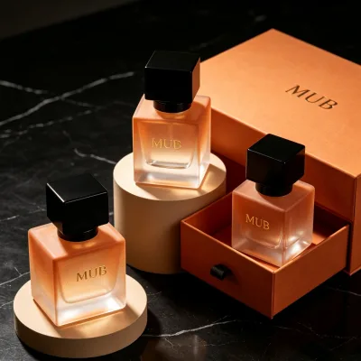 MUB 15/30/50/100ml Classic Clear Cube Perfume Bottle with Crimp Neck Black Cap Custom Logo&packaging Low MOQ