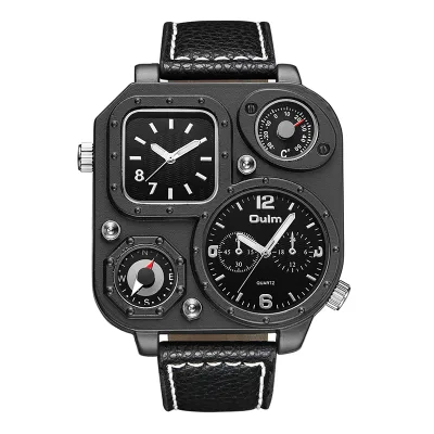 Genuine OULM Quartz Male Watches Genuine Leather Watches Racing Men Students Watch Male Glow Hands