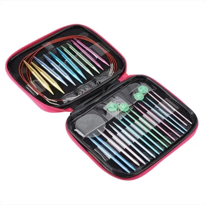 13 Pairs Circular Knitting Needles Set Sewing Kit with Zipper Storage Case Sizes 2.75mm to 10mm