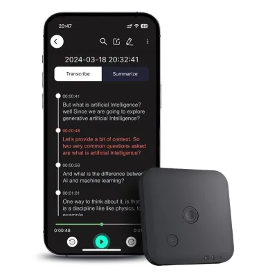 Smart AI Digital Voice Recorder with APP WAV Audio Format for Transcribing Memos Chats GPT Audio Recordings