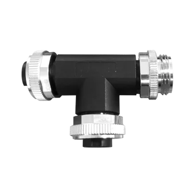 7/8" T-Splitter Male-Female-Female Connector A-Coding IP67 M87 Series 2/3/4/5 Pin Circular T-Type Splitter
