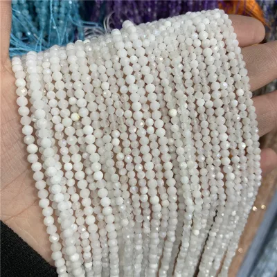 Natural Blue Moonstone Loose Beads 2mm 3mm 4mm Faceted Genuine Crystal Stone Stranded Jewelry Making Gemstone Beads