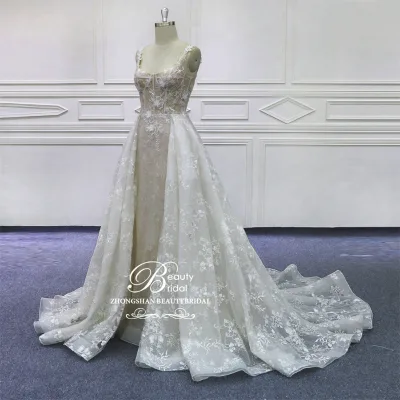 Fast Lead Time Ladies White Lace Wedding Dress Mermaid Long Bridal Dress