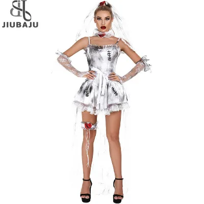 Women Cosplay Set Ghost Bride Dress Zombie Witch Princess Dresses Ghost Baby Cosplay Uniforms Female Halloween Costumes