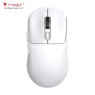 T-WOLF X4 Ultra-Lightweight Rechargeable 8000 DPI 1000Hz 2.4G BT USB C Tri Mode 6 Button Silent Wireless Gaming Mouse
