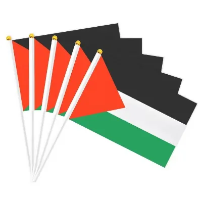Palestine Flag 14*21cm Hand-Waving Polyester Flag for Hanging for Small Flags String Flags Great for Promotional Flags & Banners
