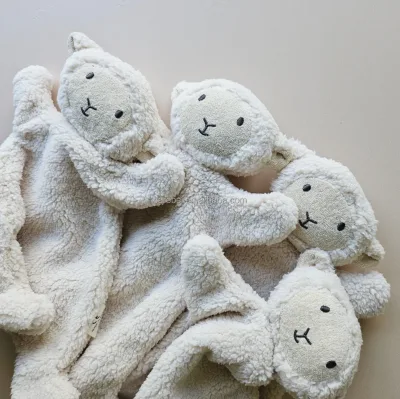 Little Lamb Comforter Fluffy Newborn Cuddles Soft Soothing Toy Blanket Comforter Snuggle Sleeping Gift Doll Baby Comfort Towel