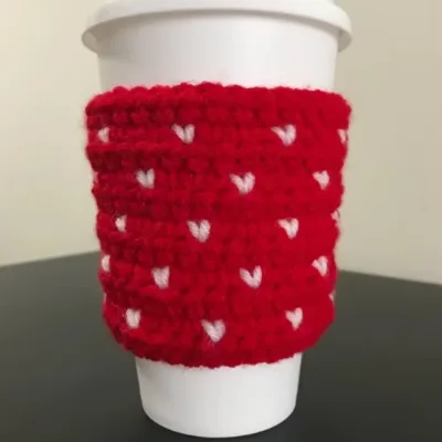 Wholesale Red Color Hand Crochet Crochet Coffee Cup Sleeves OPP Package Customized Size and Color. Amigurumi Cup Sleeve