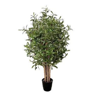 Home and Garden Green 4ft Tall Plastic Simulation Bonsai Potted Artificial Plant Artificial Olive Tree