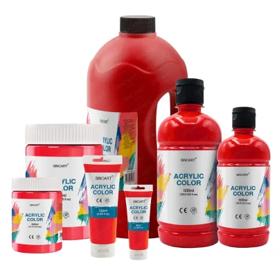 SINOART 12/24/36 Colors 100/300/500ml/1L Non Toxic Acrylic Paint Set for Canvas Wood Rocks Fabrics Painting