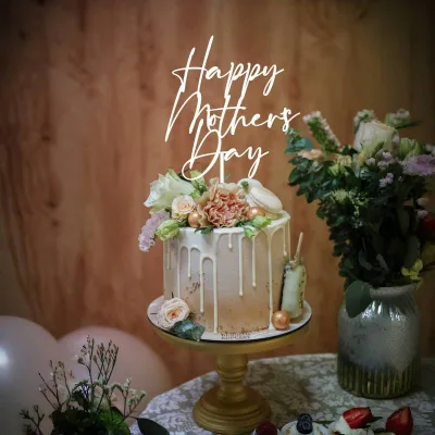 New Acrylic Ins Style Happy Mother's Day Cake Decorations Mother's Day Dessert Baking Cake Inserts