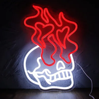 Custom Orange Purple Spooky Bat Pumpkin Sign USB Powered Home Party Haunted House Bar Sign Hanging Window Halloween Neon Light