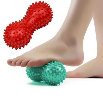Small PVC Spiky Foot Massage Ball with Musical Function 8x16cm for Neck Back Leg Hand & Body Muscle Relaxation