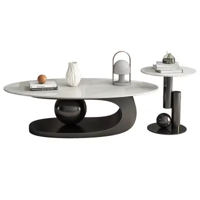 Modern Coffee Table Luxury Minimalistic Wabi-Sabi Coffee Table Mdf Elegant Beige Coffee Table