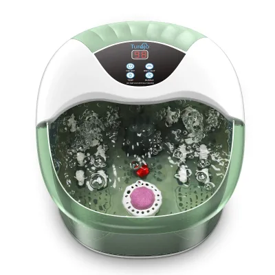 Low Price Multifunction Foot Spa Bath Massager Machine Heating 4L Capacity Bubble Medicine Box 4 Massage Rollers Rotary Stone