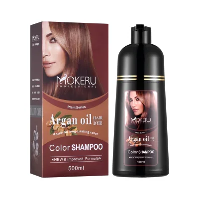 MOKERU Argan Oil Hair Dye Shampoo Anti Dandruff Nourishing Shampoo With Private Label Organic Herbal Dye Shampoo