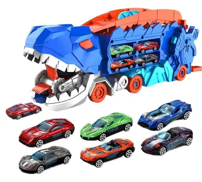 New Products Dinosaur Race Track Car Set Toys With 2 Die-cast Car Dinosaur Track Storage Vehicle for Boys and Girls