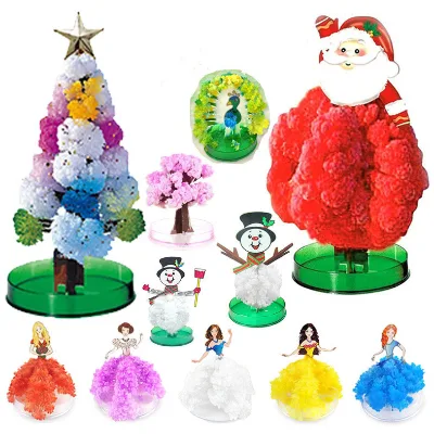Amazing DIY Design Paper Christmas Tree Kids Educational Gift Toys Growing 3D Crystal Magic Funny Tree