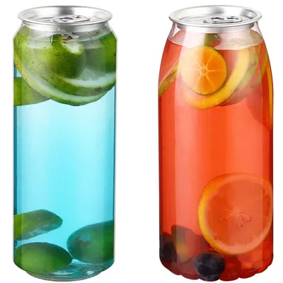 Recycled Plastic Pet Packaging 180g 240g Hemp Jars with Aluminum Cap for Soda Beer Coffee Tea Supplements and Beverages