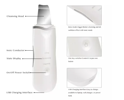5 in 1 Multi-Function Blackhead Acne Remover Skin Care Sonic Electric Facial Massager Scrubber Face Cleansing Brush