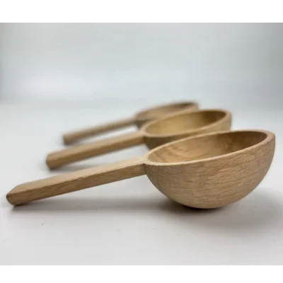 Cheap Price New Measuring Scoop Utensil Spoons Bamboo Wooden Coffee Tea Powder Scoop
