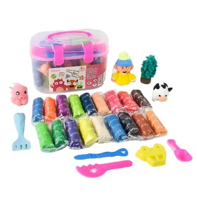 Plasticine Play Dough Wheat Flour ultra Light Clay Puzzle DIY Handmade Toys Children's Festival Gifts Plastic Box Set