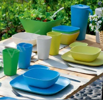 Eco-Friendly Recycle RPET Dinner Set  Dinnerware Sets Biodegradable Salad Bowl Bamboo Fiber Tableware