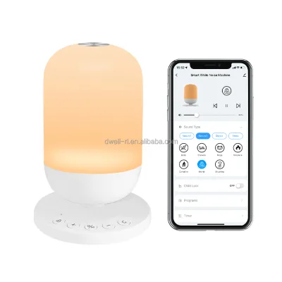 Baby Sound Machine Alarm Clock with Night Light for Phone App Control