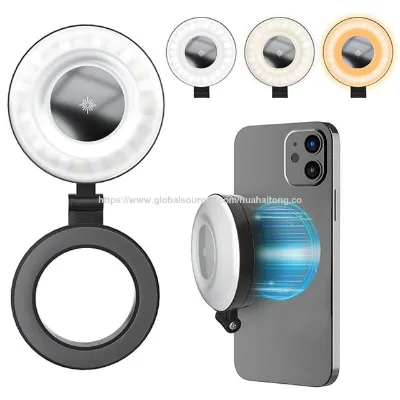 Magnetic Pocket Folding LED Video Rechargeable Phone Selfie Light Touch Sensitive Case Photography Fill Light with Beauty Mirror