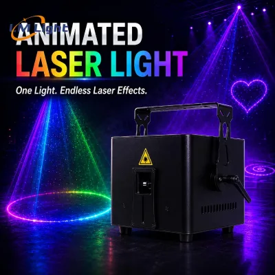 LM Factory 3W 5W 10W 15W Full Color RGBW 3D Animated Laser Light Stage Lighting for Disco Party Wedding Scene Laser Light