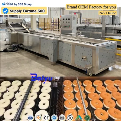 Automatic Tunnel Fryer for Churros Donuts and Fried Pancake Dessert Snacks Industrial Frying Machine for Fried Dessert Foods