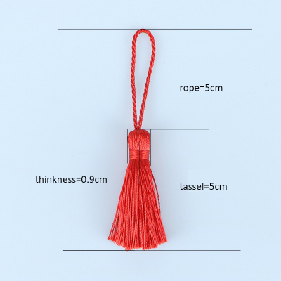 5cm Gold Tassel Fringe 10cm Polyester Rope Hanging Ears Tassels Smooth Tassels for DIY Making