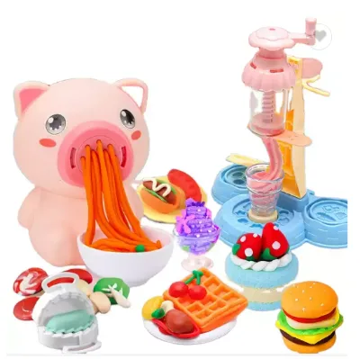 Unisex Eco-Friendly PC Glue Kdis Slime Kit Oven Bake Air Dry Soft Modeling Polymer Clay Play Dough 5 7 Years Piggy Ice Cream