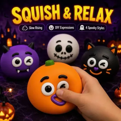 10cm Halloween Curiosities Smushers Dog Face Swap Squishy Soft Moldable Toy Creative Dog Face-Changing Squishy Stress Relief Toy