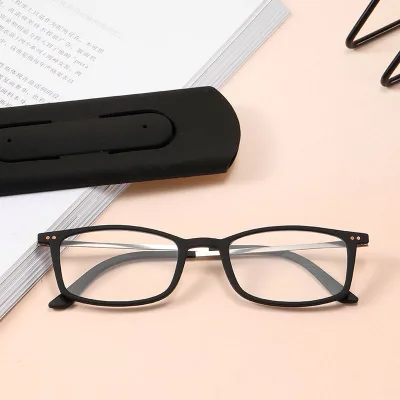 Women Ultra-light Mobile Phone Holder Portable Anti-Blue Light PC Lens Black Eyewear Frame Reading Glasses