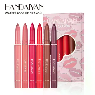 Handaiyan Lip Crayon Set New 100% Natural Lip Crayon Make up Matte Lipstick Waterproof Lip Crayon Contour