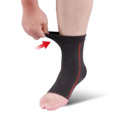 Custom Nylon Elastic Ankle Support Brace Compression Sleeve for Running Basketball Tennis Volleyball Sports Activity