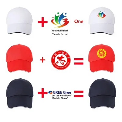 Custom Logo Advertising Baseball-style Wide Brim Cotton Sun Hats for Volunteer Events Travel Work-Printed Embroidered Lettering