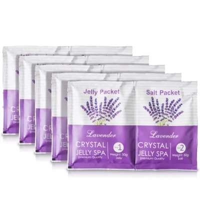 OEM Private Label Pure Nature Lavender Crystal Jelly Pedicure SPA Foot Soak Moisturizing Whitening Foot Salt Foot Scrub