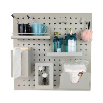 Metal Square Wall Mounting Pegboard Hanging Board 25mm Thick Flexible Design Garage Display Racks Steel Storage Organizer Holder