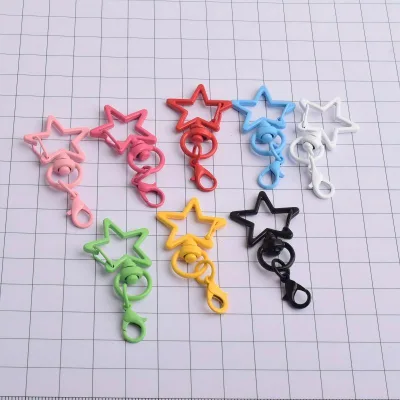 Accessories Zinc Alloy Lobster-claw Clasp Baked-finish Star Keychain Colorful Spray-painted Door Buckle Bag Charm DIY