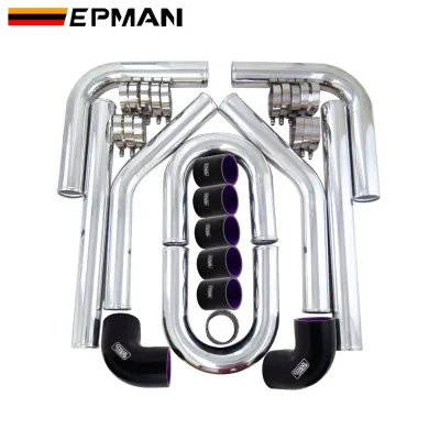 EPMAN Universal Intercooler Piping Kit With Silicone Couplers and SS304 T-Bolt Clamps 51mm 57mm 63mm 76mm 102mm Turbo Boost Pipe
