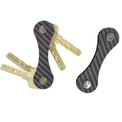 Compact Carbon Fiber Smart Key Holder, Portable Key Organizer Storage Case for Daily Carry Keys