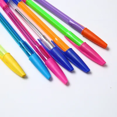 Economical Stationery Ball Pen Rubber Grip Design Ballpoint Pen Multiple Ink Color for Wholesale Retail