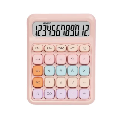 Factory Promotional Gradient Candy-Colored ABS Plastic Silent Calculator Big-Buttoned Design Battery for School Office Use