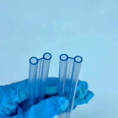 Bova Brand Medical Disposable Red PVC Reducer Tube Extrusion Splitable Double Channel Surgical Tubing Transparent & Customizable