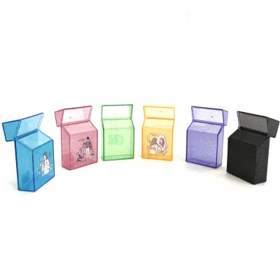 71 Custom logo Fashion Female Waterproof Plastic Acrylic Transparent Smoking Cigarette Case Pack Holder Box Plastic Luminous