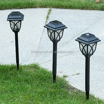 Antique Style Large LED Solar Powered Garden Lights Outdoor Courtyard Floor Mounted Landscape Lawn Decorations for Gardens